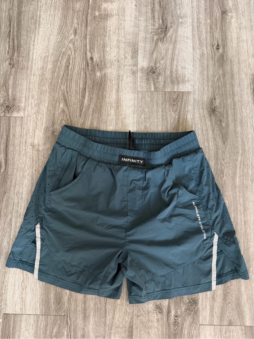 Alpha Industries Teal Athletic Shorts with Reflective Trim